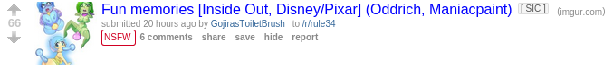 A Reddit post with, you guessed it, Inside Out Rule 34. Sadness, Disgust, and Joy are getting it from memory balls with penises.